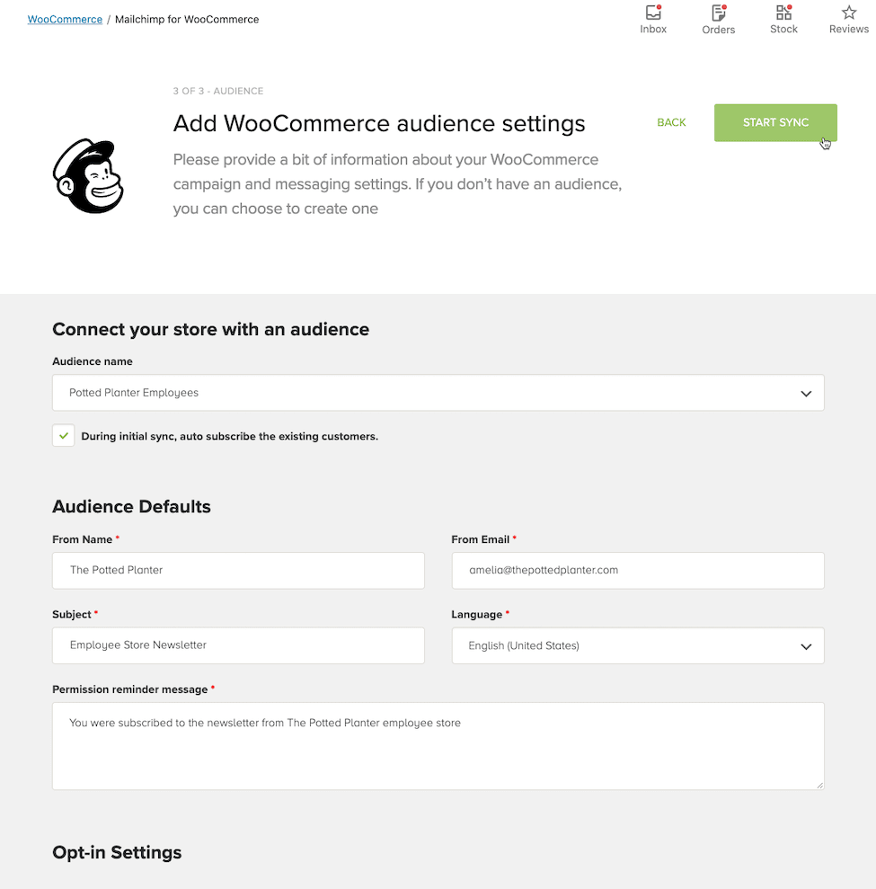 WooCommerce Audience Settings - Mailchimp for WooCommerce